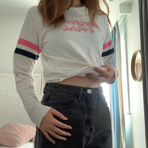 abercrombie & fitch white laced sleeve top - Picture 5 of 5